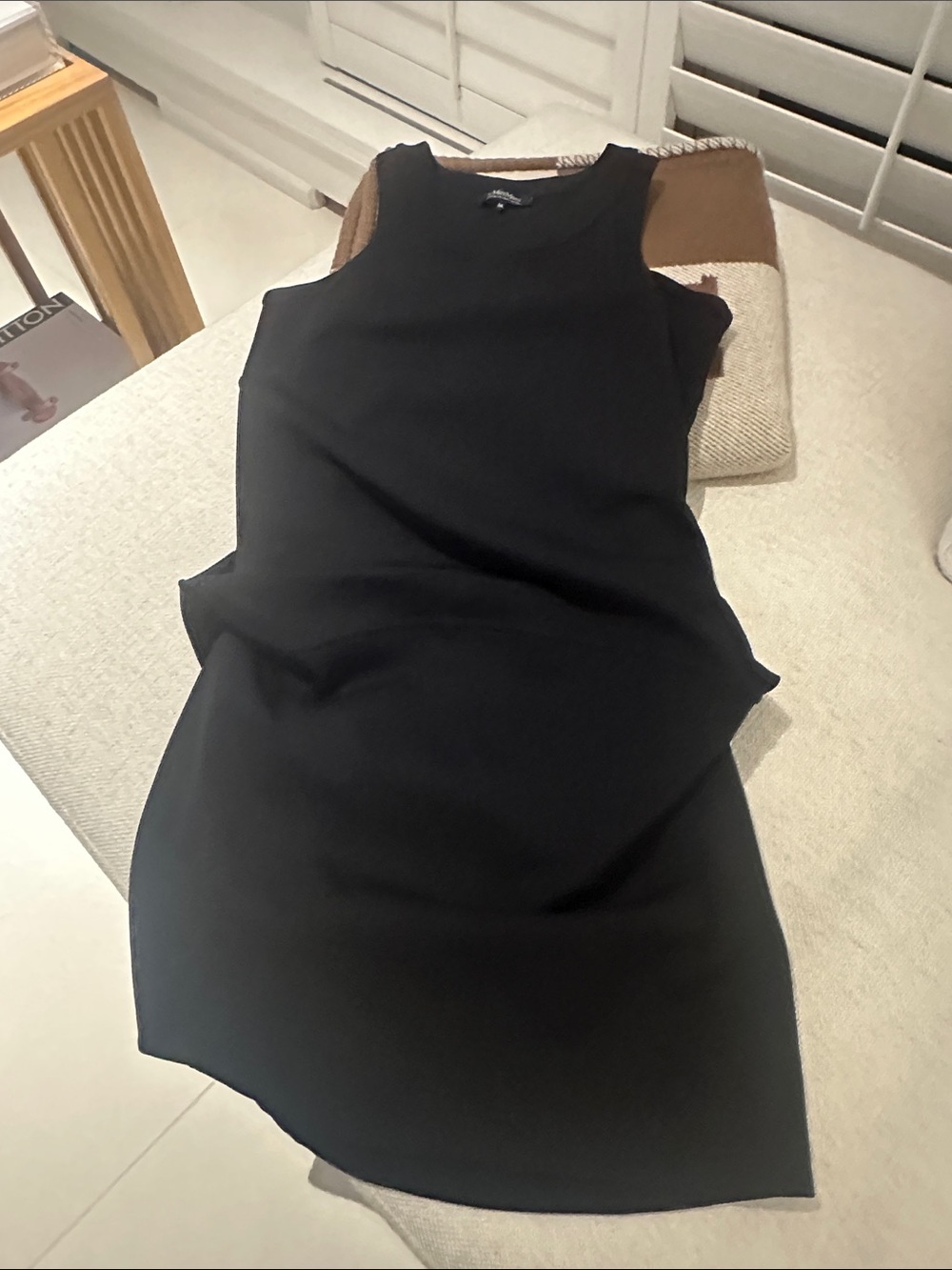 MaxMara Black Sleeveless Midi Shift Dress
